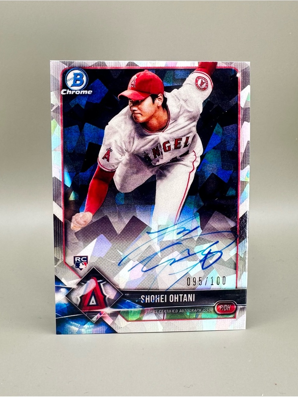 Shohei Ohtani 2018 Signed Bowman Chrome 95/100 Novelty Card.